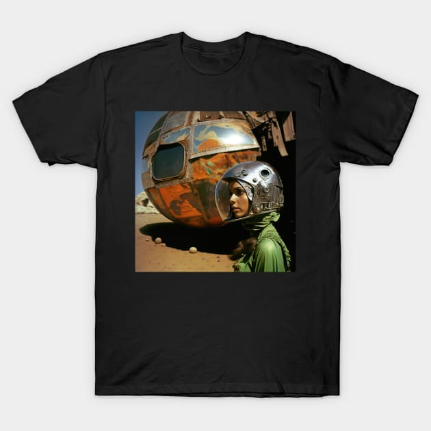 We Are Floating In Space - 80 - Sci-Fi Inspired Retro Artwork T-Shirt by saudade